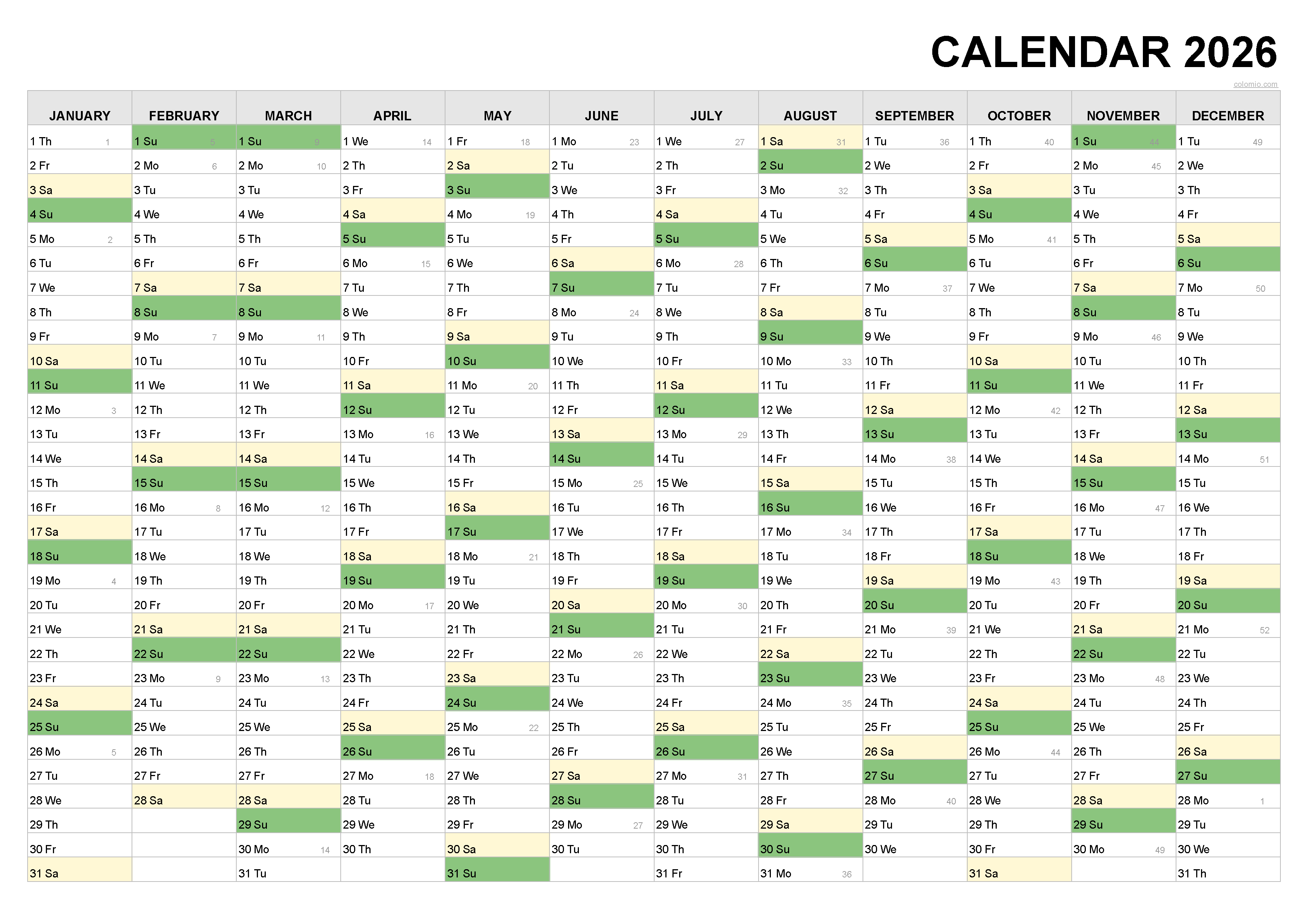 2026 Calendar Printable 365 2026 Calendar Printable 365