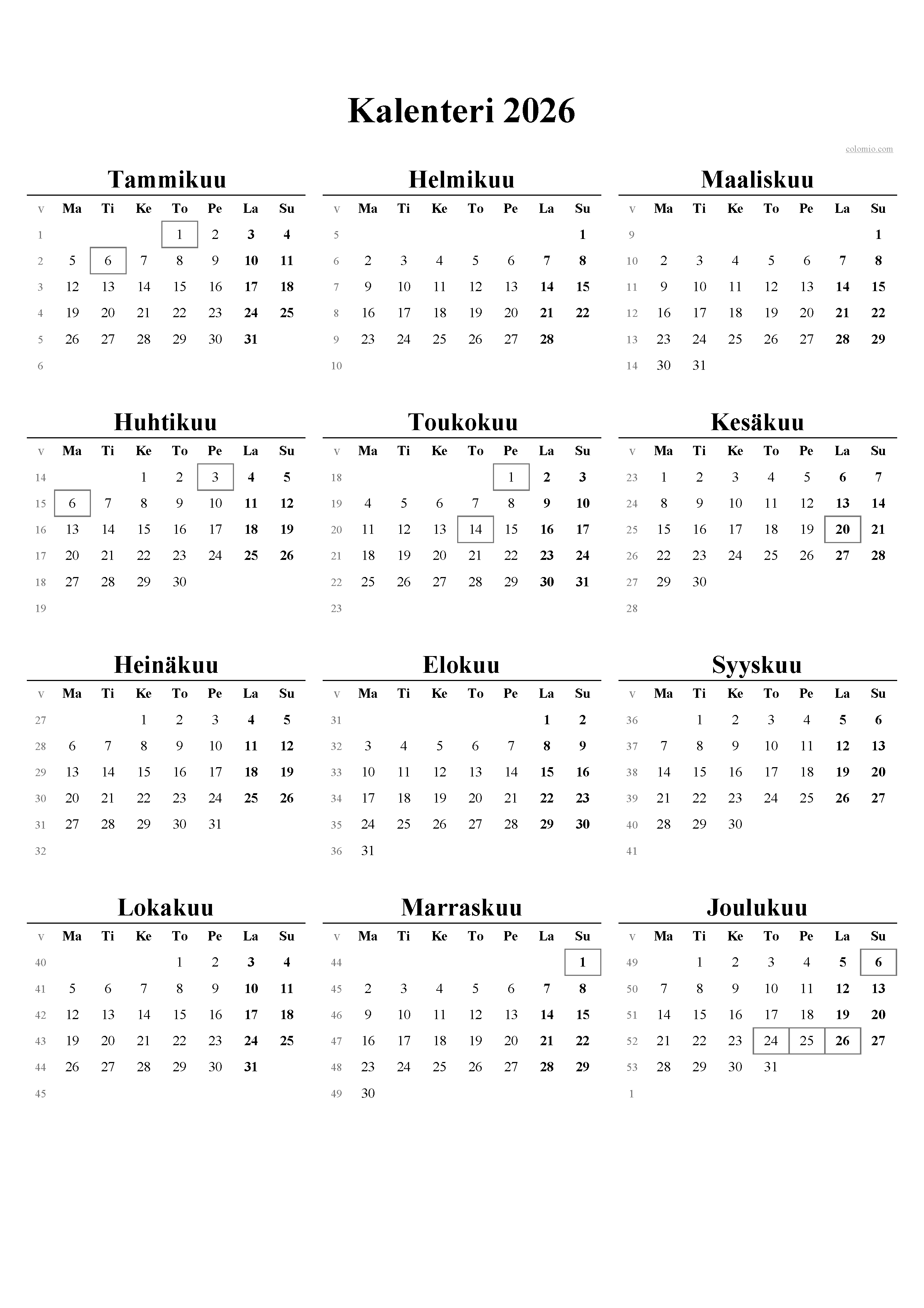 Kalenteri 2026 Suomi Juhlapyh t PDF Excel Kalenteri 2026 Suomi Juhlapyh t PDF Excel