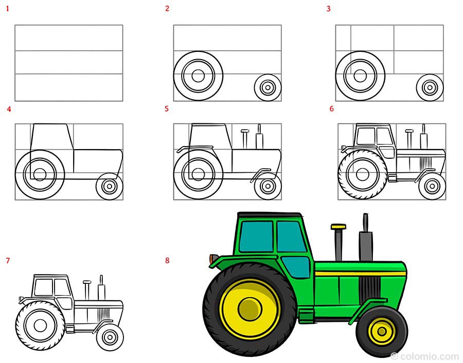 Dessin De Tracteur Comment Dessiner Un Tracteur Dessin De Tracteur Comment Dessiner Un Tracteur