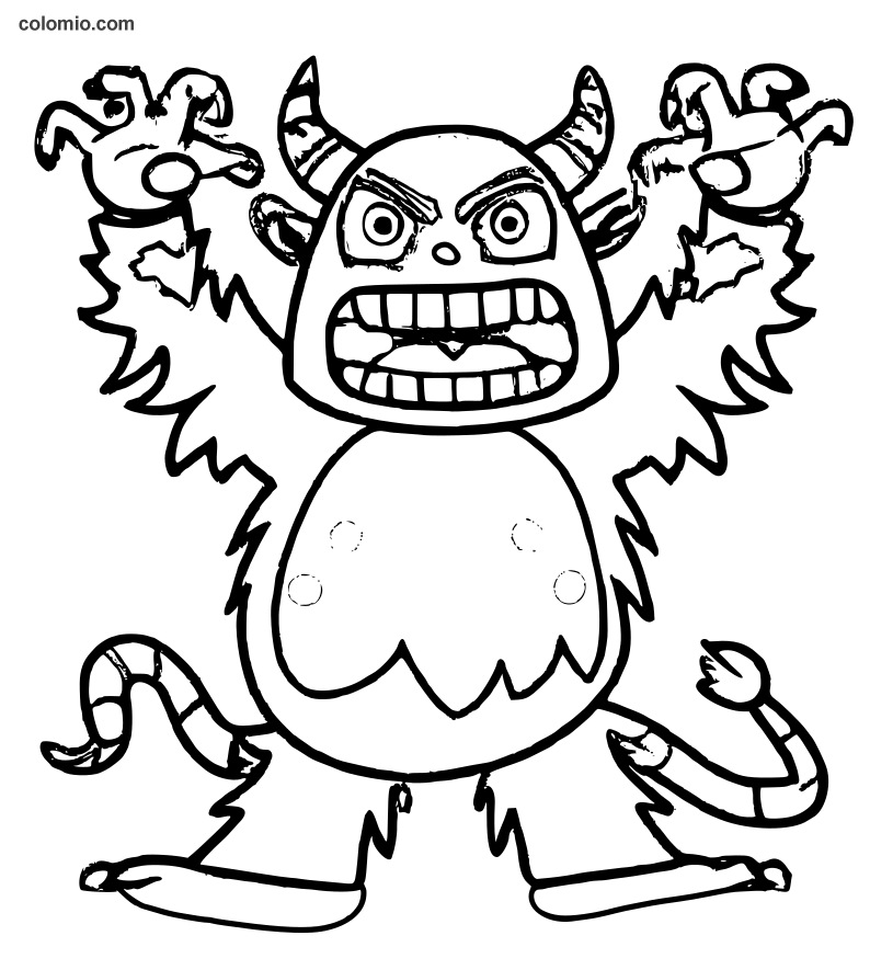 Cartoon Monster Coloring Pages Free Printable Cartoon Coloring Pages