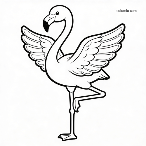 En fredelig flamingo holder en perfekt yogastilling. En fredelig flamingo holder en perfekt yogastilling.