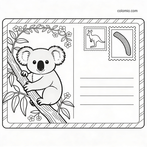 En postkortscene fra den australske bushen med koala. En postkortscene fra den australske bushen med koala.
