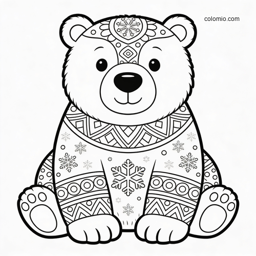 En isbjørn i zentangle-stil fyldt med sirlige snemønstre. En isbjørn i zentangle-stil fyldt med sirlige snemønstre.