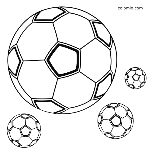 Contorno em preto e branco de várias bolas de futebol com gomos em branco para criar seu próprio padrão.